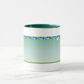 Frühlingsbaumgrün quadriert Hintergrund Tasse (Zentrum)
