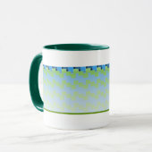 Frühlingsbaumgrün quadriert Hintergrund Tasse (Vorderseite Links)