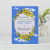 Frühlingsbecher Blume in den Wolken Einladung (Stehend Vorderseite)