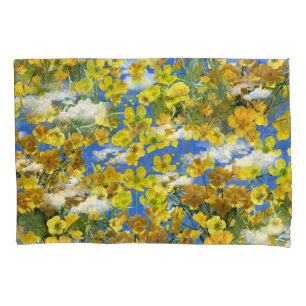 Frühlingsbecher Blume in den Wolken Kissenbezug
