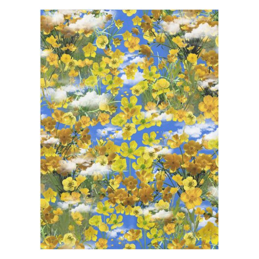 Frühlingsbecher Blume in den Wolken Tischdecke (Vorderseite)