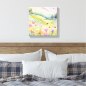 Frühlingsbeere Blume Fields | Blütenfarbene Natur Leinwanddruck (Insitu (Schlafzimmer))