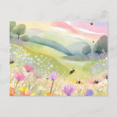 Frühlingsbeere Blume Fields | Blütenfarbene Natur Postkarte (Vorderseite)