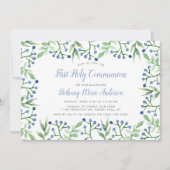 Frühlingsbeeren Heilige Kommunion oder Bestätigung Einladung (Vorderseite)