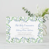 Frühlingsbeeren Heilige Kommunion oder Bestätigung Einladung (Stehend Vorderseite)