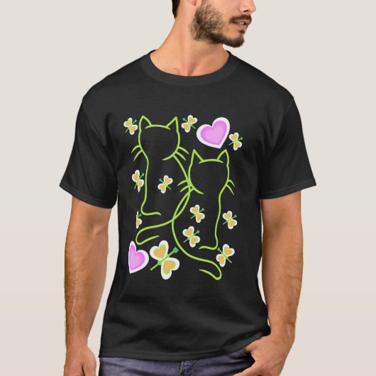 Frühlingsbeginn Retro Katzen Katzen Kätzchen Kinde T-Shirt (Vorderseite)