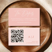 Frühlingsbeige Rosa Hochzeitsdetails Begleitkarte