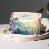 Frühlingsbergkarte für Blumenzehen RSVP Karte