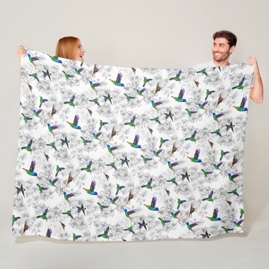 Frühlingsblancet Fleece farbenfrohe Hummingbird Fl (Beispiel)