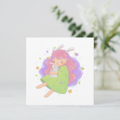 Frühlingsblasen-Illustration Einladung (Stehend Vorderseite)