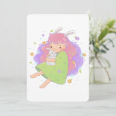 Frühlingsblasen-Illustration Einladung (Stehend Vorderseite)