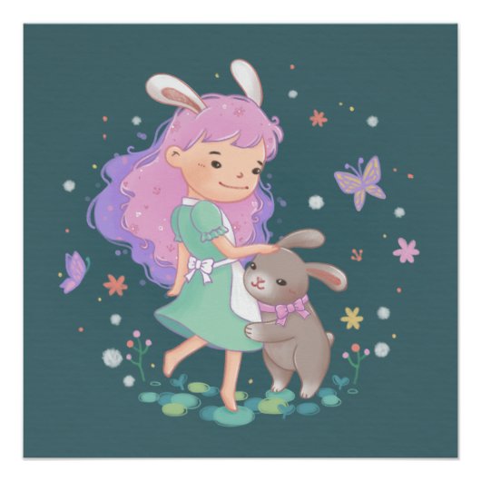 Frühlingsblasen-Illustration Poster (Vorderseite)