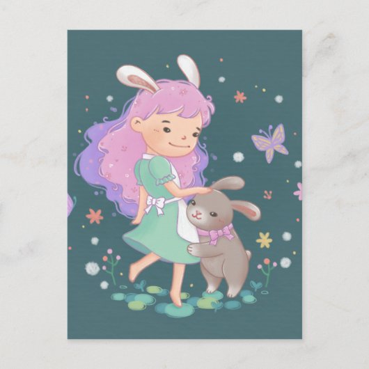Frühlingsblasen-Illustration Postkarte (Vorderseite)