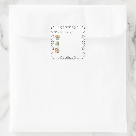 Frühlingsblatt oder Plannerquadratischer Aufkleber (Tasche)