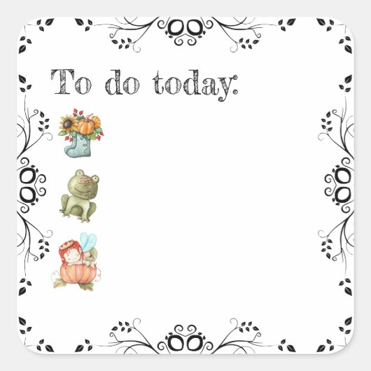 Frühlingsblatt oder Plannerquadratischer Aufkleber (Vorderseite)