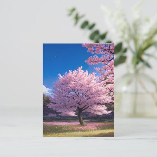 Frühlingsblätter Postkarte (Stehend Vorderseite)