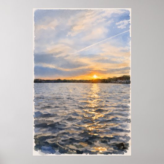 Frühlingsblaue Himmel & Sonnenuntergangs-Glow-Wand Poster (Vorne)