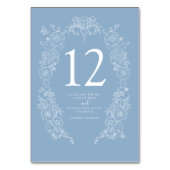 Frühlingsblauer Lilie Hochzeit Tischnummer (Vorderseite)