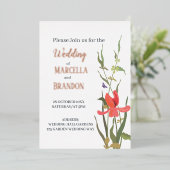 Frühlingsblühende Blütenhochzeit Folieneinladung (Stehend vorne)