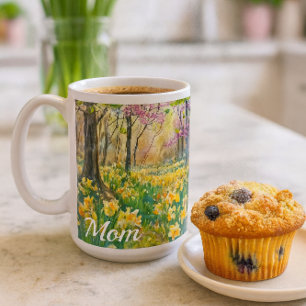 Frühlingsblühende Narzissen Mama  Kaffeetasse