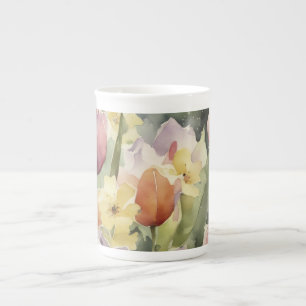 Frühlingsblühende Tulpen Porzellantasse