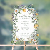 Frühlingsblühende Wildblume Begrüßung Acrylschild (Neutral)