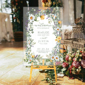 Frühlingsblühende Wildblume Begrüßung Acrylschild