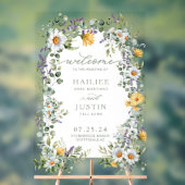 Frühlingsblühende Wildblume Begrüßung Acrylschild (Neutral)