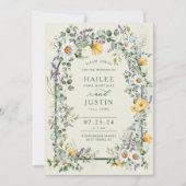 Frühlingsblühende Wildblume Trendy Einladung (Vorderseite)