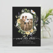 Frühlingsblühende Wildblume Trendy Save The Date (Stehend Vorderseite)