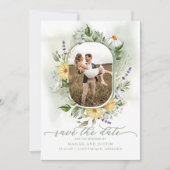 Frühlingsblühende Wildblume Trendy Save The Date (Vorderseite)