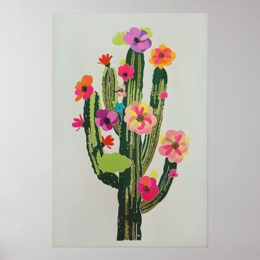 Frühlingsblühender Kaktus Druckbare Wandkunst Poster (Vorne)