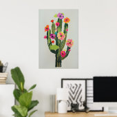 Frühlingsblühender Kaktus Druckbare Wandkunst Poster (Heimbüro)