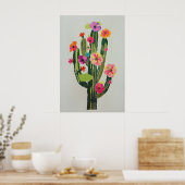 Frühlingsblühender Kaktus Druckbare Wandkunst Poster (Küche)