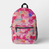 FrühlingsBlume Abstrakt rosa + Personalisiert Bedruckter Rucksack (Vorderseite)