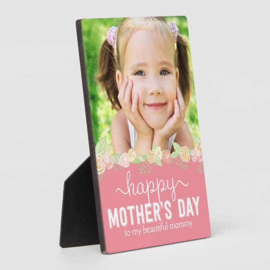 Frühlingsblume Muttertag Custom Frame Plaque Fotoplatte (Seite)