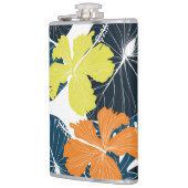 Frühlingsblume: Vintage Blütentextur Flachmann (Links)