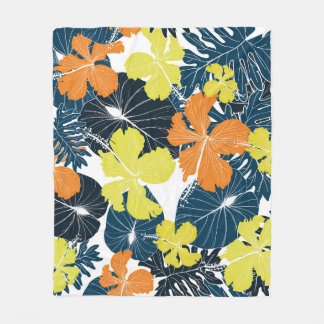 Frühlingsblume: Vintage Blütentextur Fleecedecke
