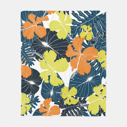 Frühlingsblume: Vintage Blütentextur Fleecedecke (Vorderseite)