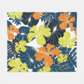 Frühlingsblume: Vintage Blütentextur Fleecedecke (Vorderseite (Horizontal))