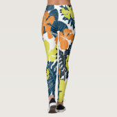 Frühlingsblume: Vintage Blütentextur Leggings (Rückseite)