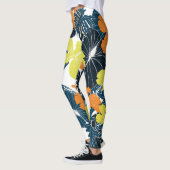 Frühlingsblume: Vintage Blütentextur Leggings (Links)