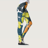 Frühlingsblume: Vintage Blütentextur Leggings (Rechts)