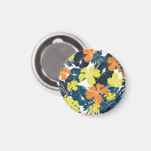 Frühlingsblume: Vintage Blütentextur Magnet (Vorderseite/Rückseite)