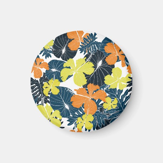 Frühlingsblume: Vintage Blütentextur Magnet (Vorne)