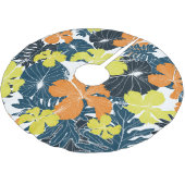 Frühlingsblume: Vintage Blütentextur Polyester Weihnachtsbaumdecke (Schrägansicht)