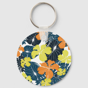 Frühlingsblume: Vintage Blütentextur Schlüsselanhänger