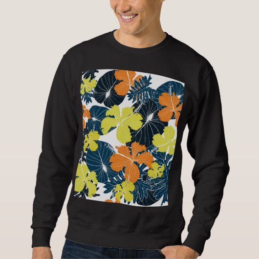 Frühlingsblume: Vintage Blütentextur Sweatshirt (Vorderseite)