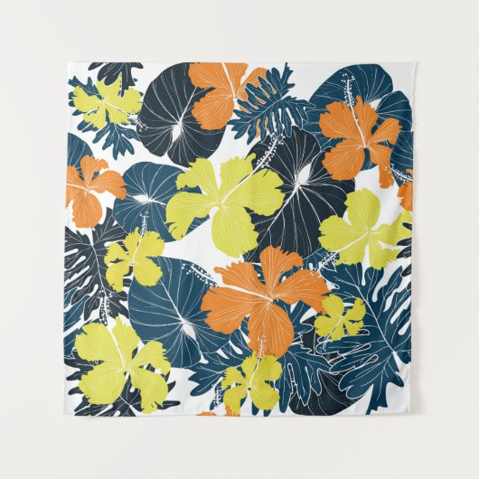 Frühlingsblume: Vintage Blütentextur Wandteppich (Vorderseite)