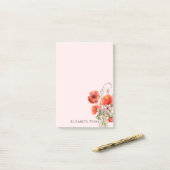 Frühlingsblume Wildblume Poppy Personalisiert Post-it Klebezettel (Auf Schreibtisch)